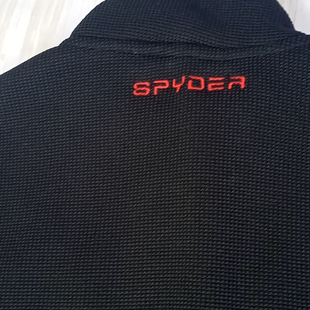 Spyder Fleece Lined Zip Up Jacket Size Youth XL (18-20) Black/ Red - Picture 9 of 15
